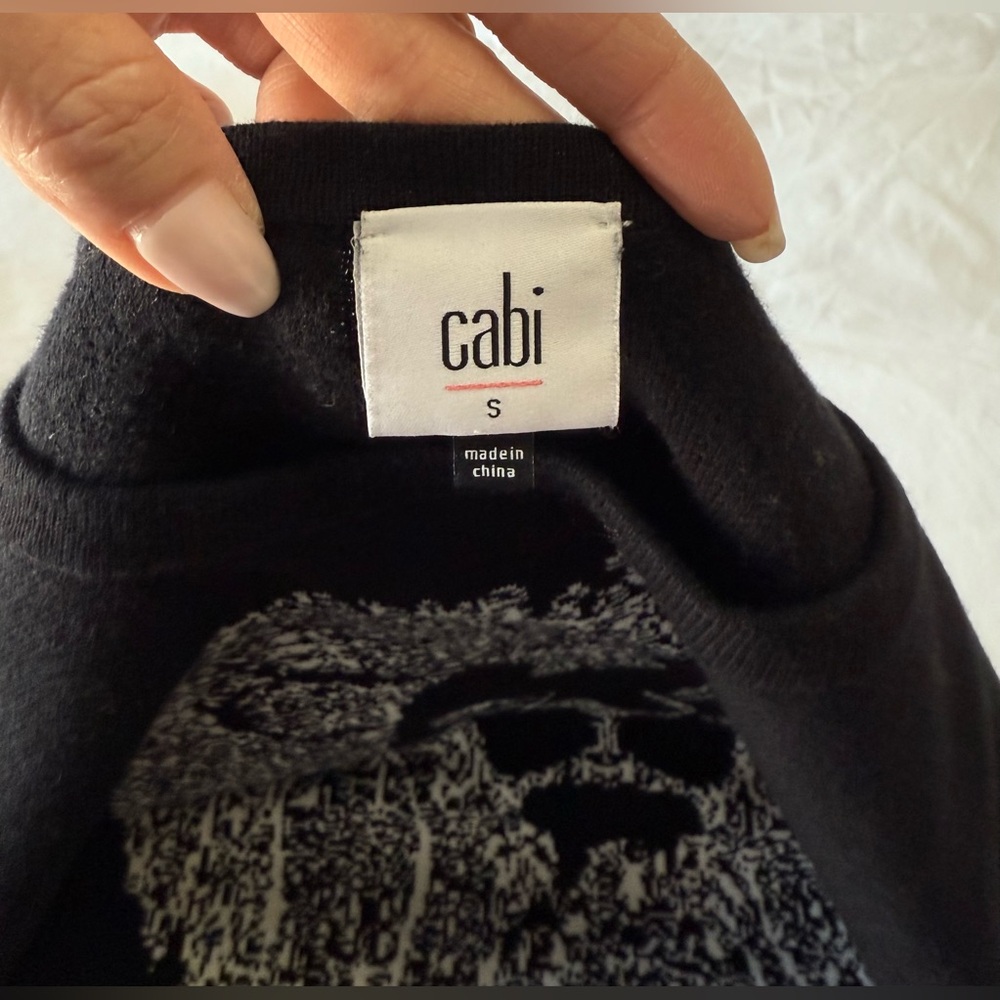 CAbi | Women’s Small | Black Leo Lion Graphic Knit Tunic Sweater Long Sleeve - Picture 8 of 10